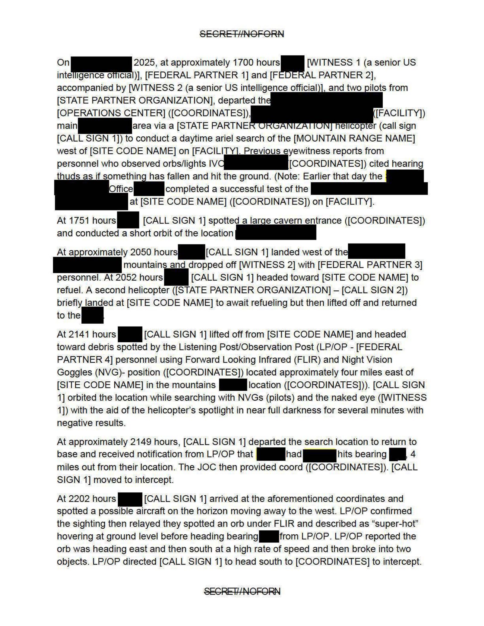 Page 1 of the SECRET//NOFORN USPER witness statement